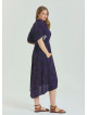 V Neck Pleated Detail Purple Summer Plus Size Dress 4605